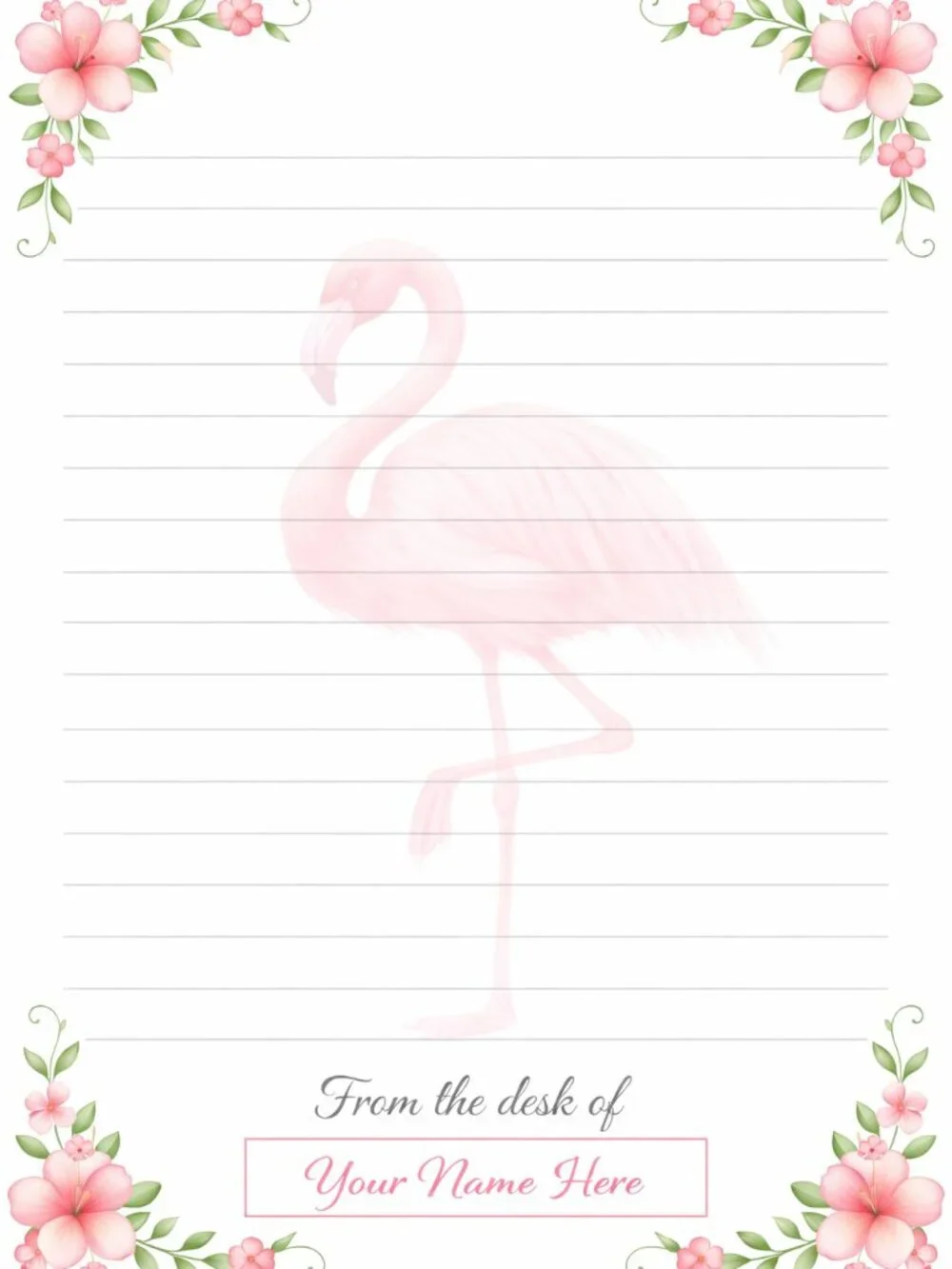 Flamingo stationary 5x7 Designed just for you. 20 pcs